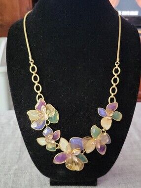 lonna & lilly Gold-Tone Multicolor Enamel Floral Necklace